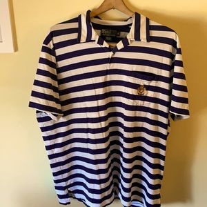 Navy blue and white striped Polo Ralph Lauren Polo